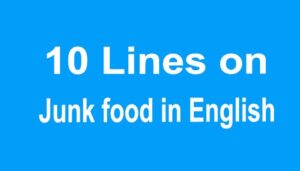 10 Lines on Junk food in English