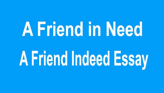 A Friend in Need is A Friend Indeed Essay