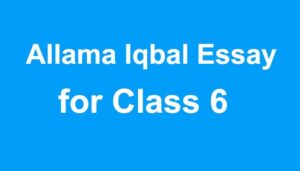 Allama Iqbal Essay in English for Class 6