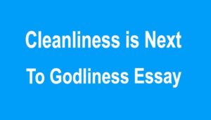 Cleanliness is Next to Godliness Essay