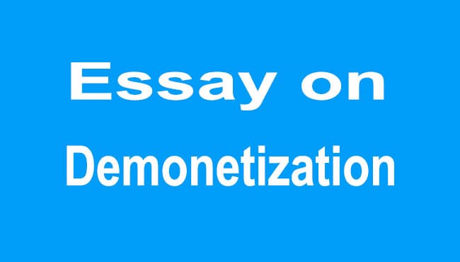 Essay on Demonetization