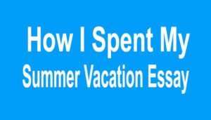How I Spent My Summer Vacation Essay