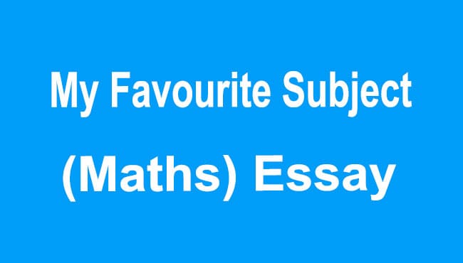 My Favourite Subject Maths