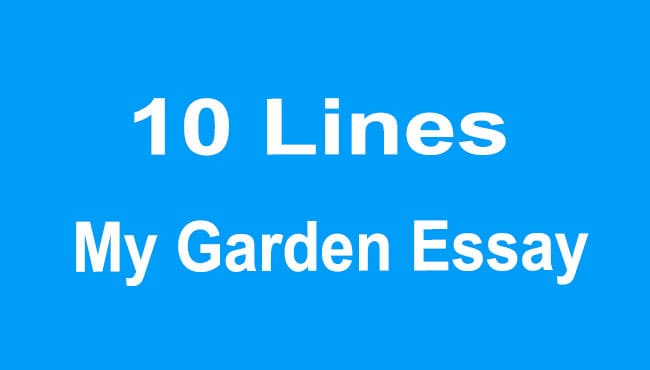 My Garden Essay 10 Lines