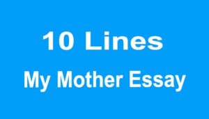 My Mother Essay in English 10 Lines