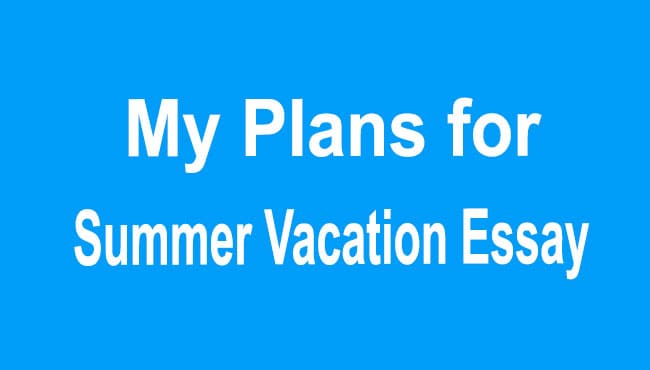My Plans for Summer Vacation Essay