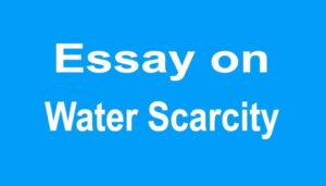 Water Scarcity Essay