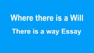 Where there is a Will There is a way Essay