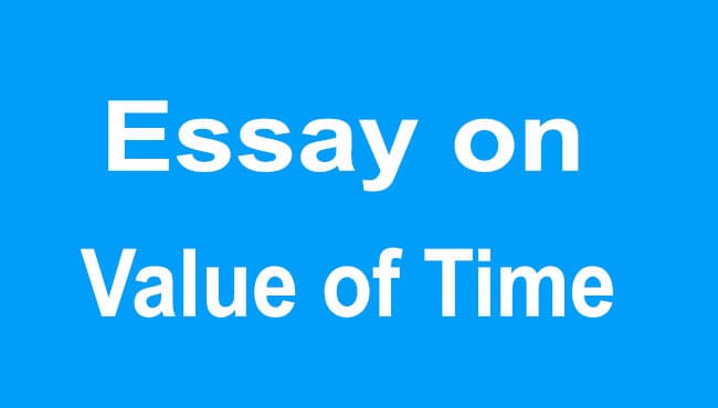 Essay on Value of Time